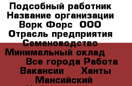 Подсобный работник › Название организации ­ Ворк Форс, ООО › Отрасль предприятия ­ Семеноводство › Минимальный оклад ­ 30 000 - Все города Работа » Вакансии   . Ханты-Мансийский,Нефтеюганск г.